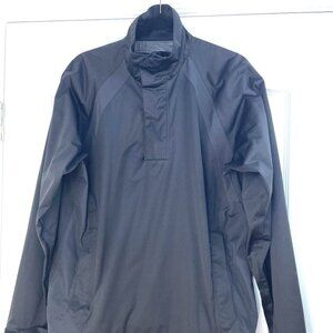 GolfMate Black 1/4 Zip Mock Neck Pullover Windbreaker Golf Jacket Pockets Size L